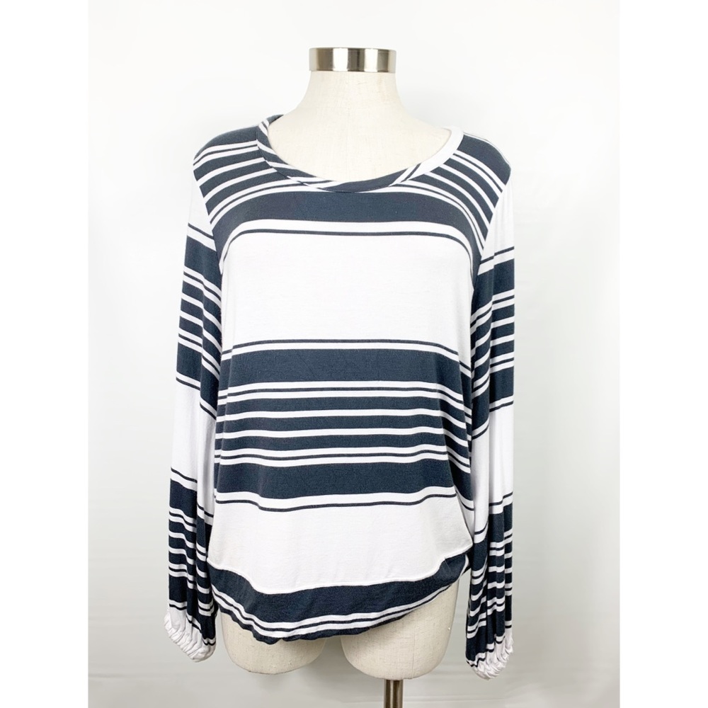 ⭐️Chaser Grey/White Striped Long Sleeve Shirt